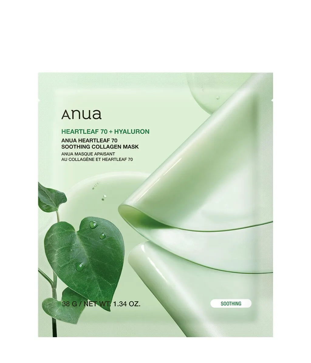 ANUA Heartleaf 70 Soothing Collagen Mask – Maschera viso lenitiva e idratante -1 pz