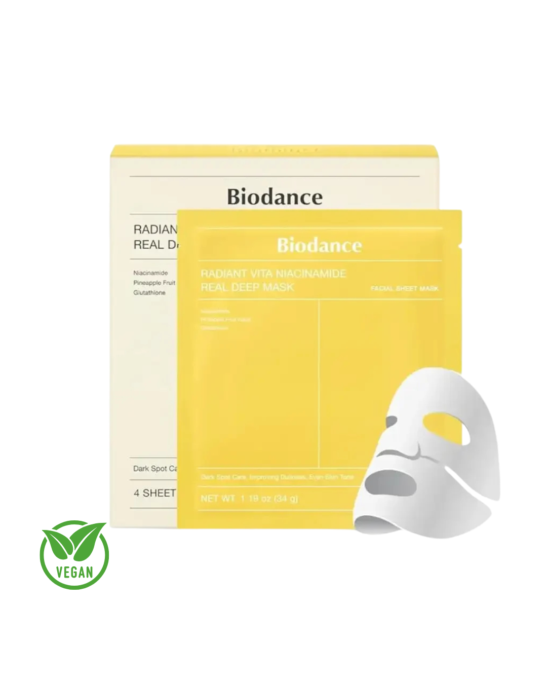 Biodance – Maschera hydrogel alla niacinamide — illumina e uniforma (4 pz)