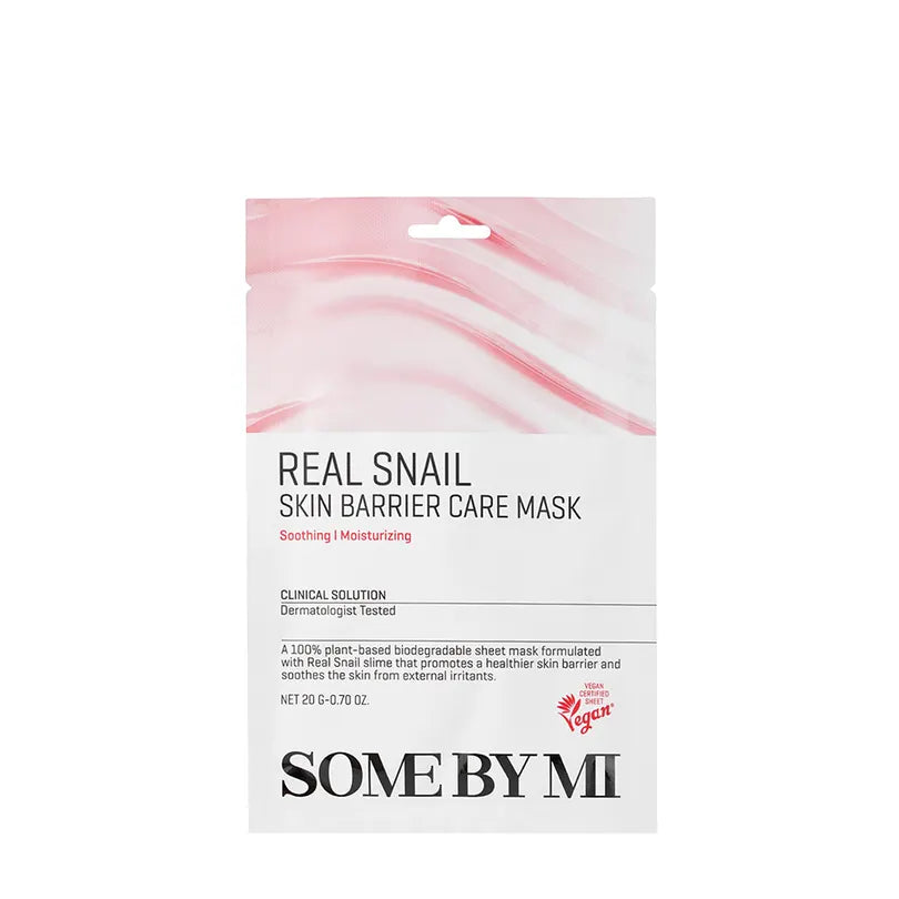 SOME BY MI Real Snail Skin Barrier Care Mask – Maschera viso rigenerante e protettiva (1 pz)