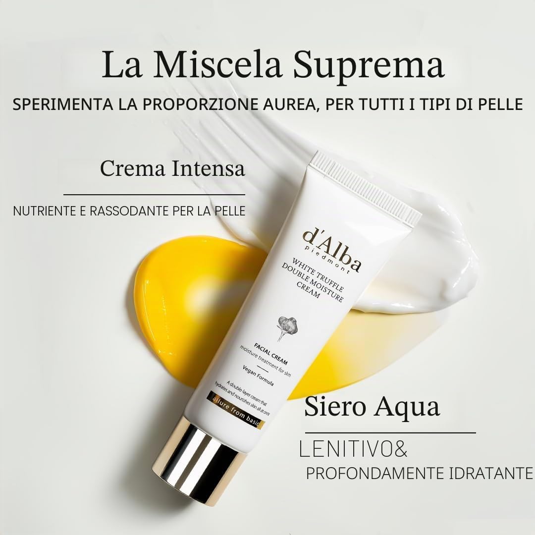 D’ALBA White Truffle Double Moisture Cream – Crema Viso Idratante Nutriente al Tartufo Bianco