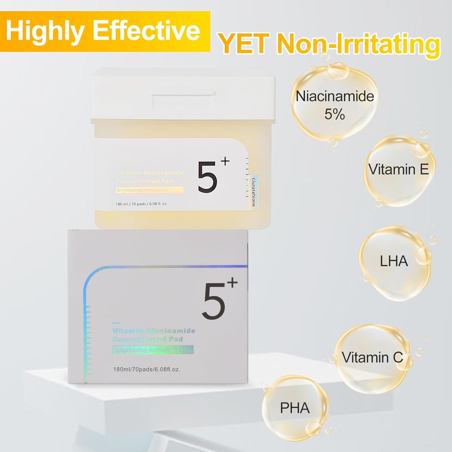 Numbuzin - No.5+ Glutathione Vitamin Concentrated Pad -Toner Pad Illuminanti