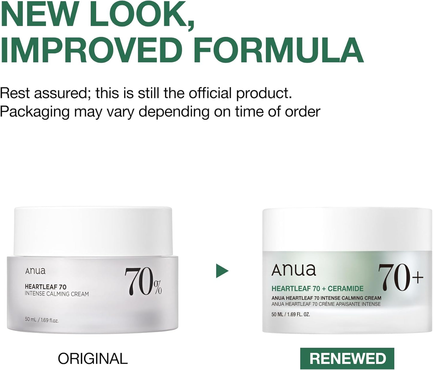 ANUA Heartleaf 70+ Ceramide Intense Calming Cream – Crema Lenitiva Intensiva con Ceramide 50 ml