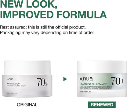 ANUA Heartleaf 70+ Ceramide Intense Calming Cream – Crema Lenitiva Intensiva con Ceramide 50 ml