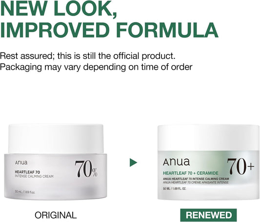 ANUA Heartleaf 70+ Ceramide Intense Calming Cream – Crema Lenitiva Intensiva con Ceramide 50 ml