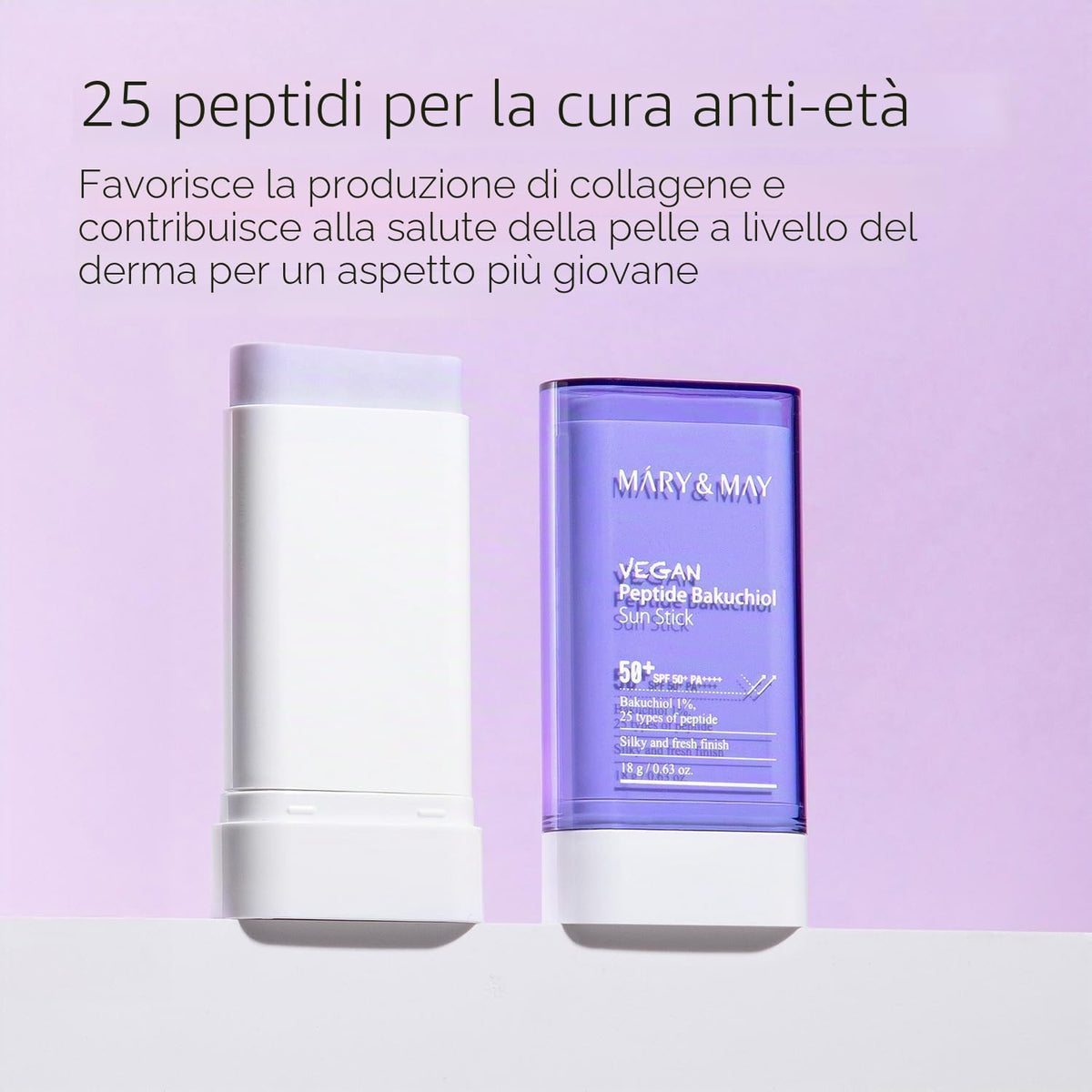 Mary & May – Stick solare viso SPF50+ PA++++ al bakuchiol (18 g)