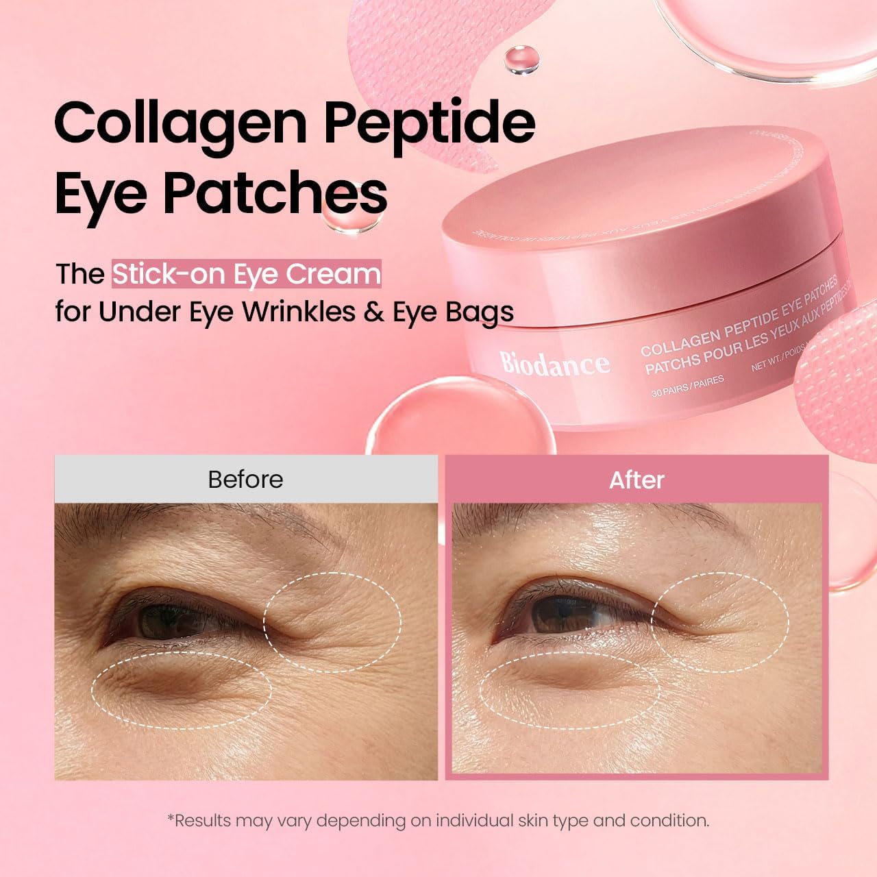 BIODANCE Collagen Peptide Eye Patches – Patch Occhi Hydrogel con Collagene e Peptidi 30 coppie / 60 patch