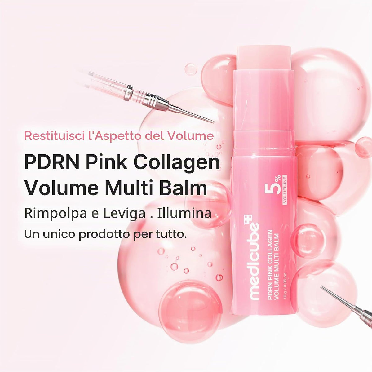 Medicube PDRN Pink Collagen Volume Multi Balm 10g – Stick Volumizzante con Volufiline e PDRN