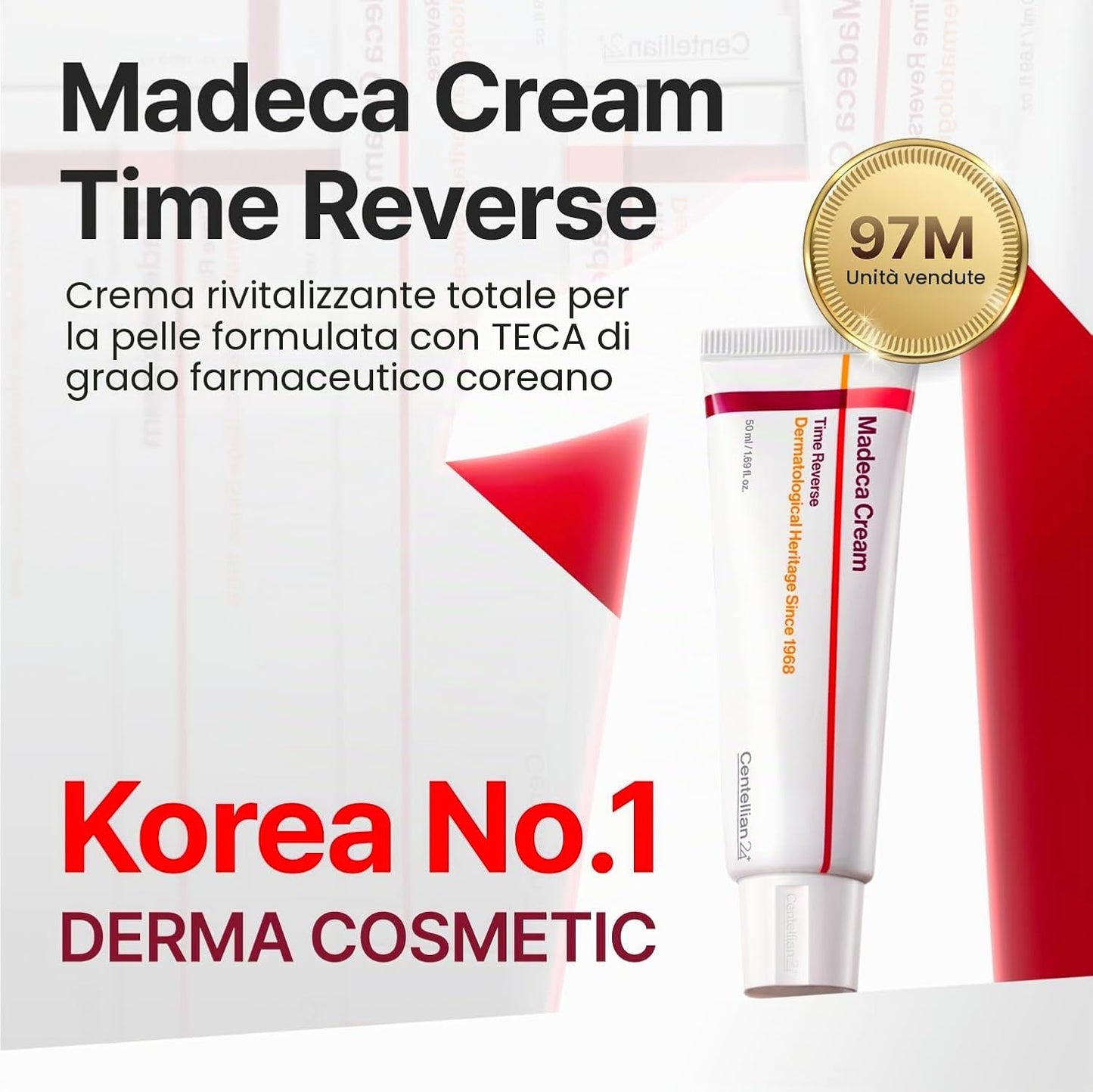 Centellian24 Madeca Cream Time Reverse Season 7 – Crema viso anti-age con Centella, Active-TECA™ e Retinolo – 50 ml