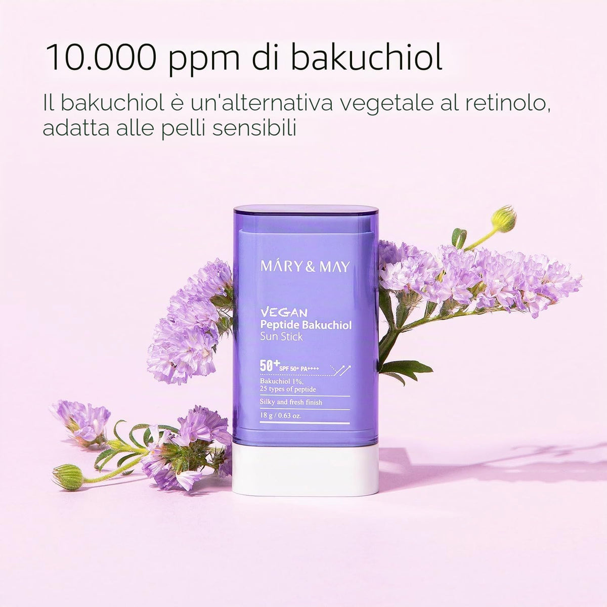 Mary & May – Stick solare viso SPF50+ PA++++ al bakuchiol (18 g)