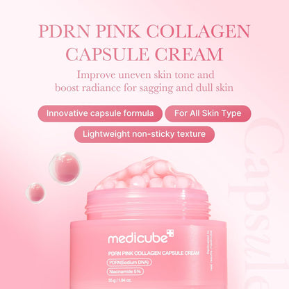 MEDICUBE PDRN Pink Collagen Capsule Cream – Crema viso effetto glow e compattezza