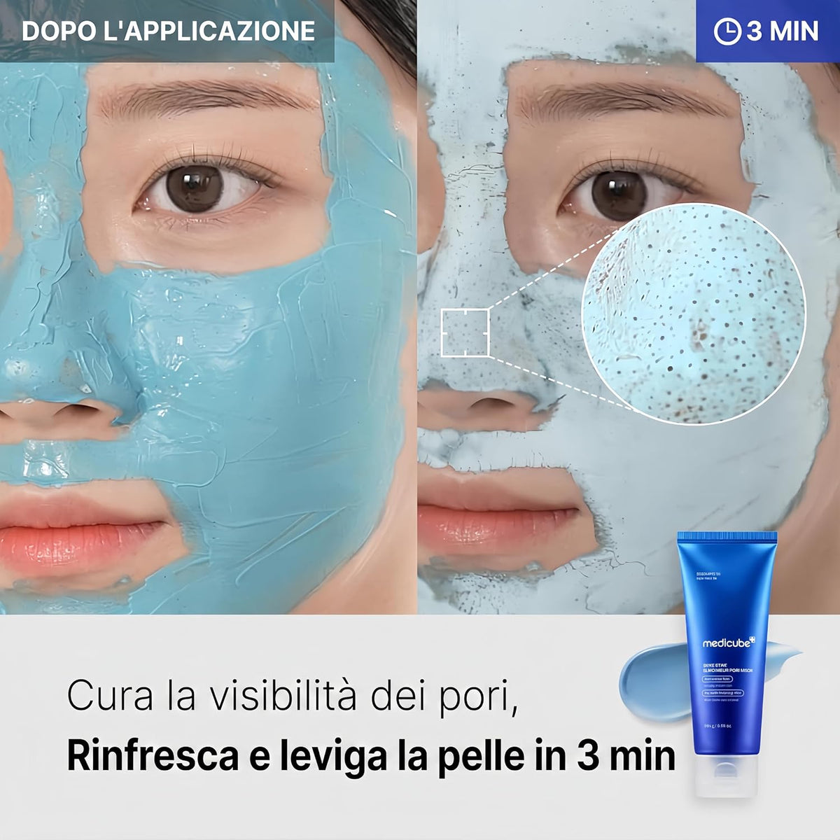 MEDICUBE – Maschera purificante punti neri & pori con 5 argille (100 g)