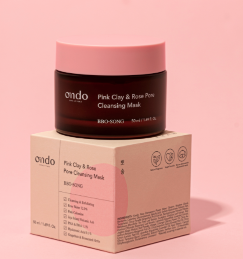Ondo Beauty 36.5 – Pink Clay & Rose Maschera purificante (75 ml)