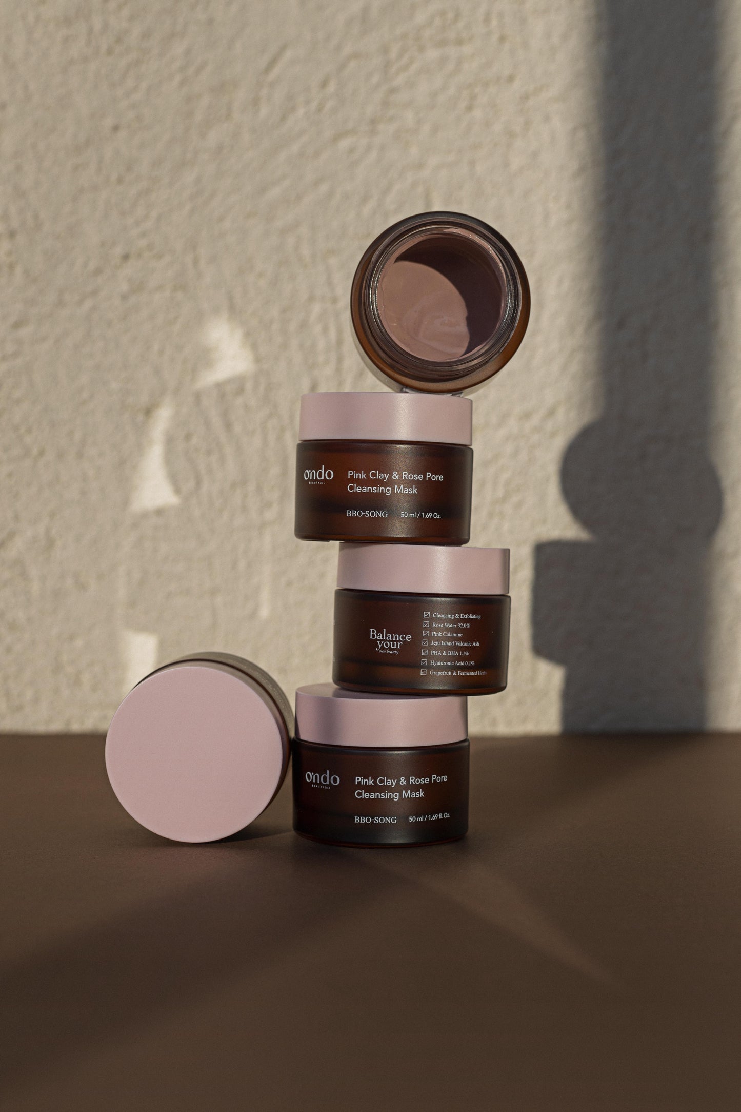 Ondo Beauty 36.5 – Pink Clay & Rose Maschera purificante (75 ml)