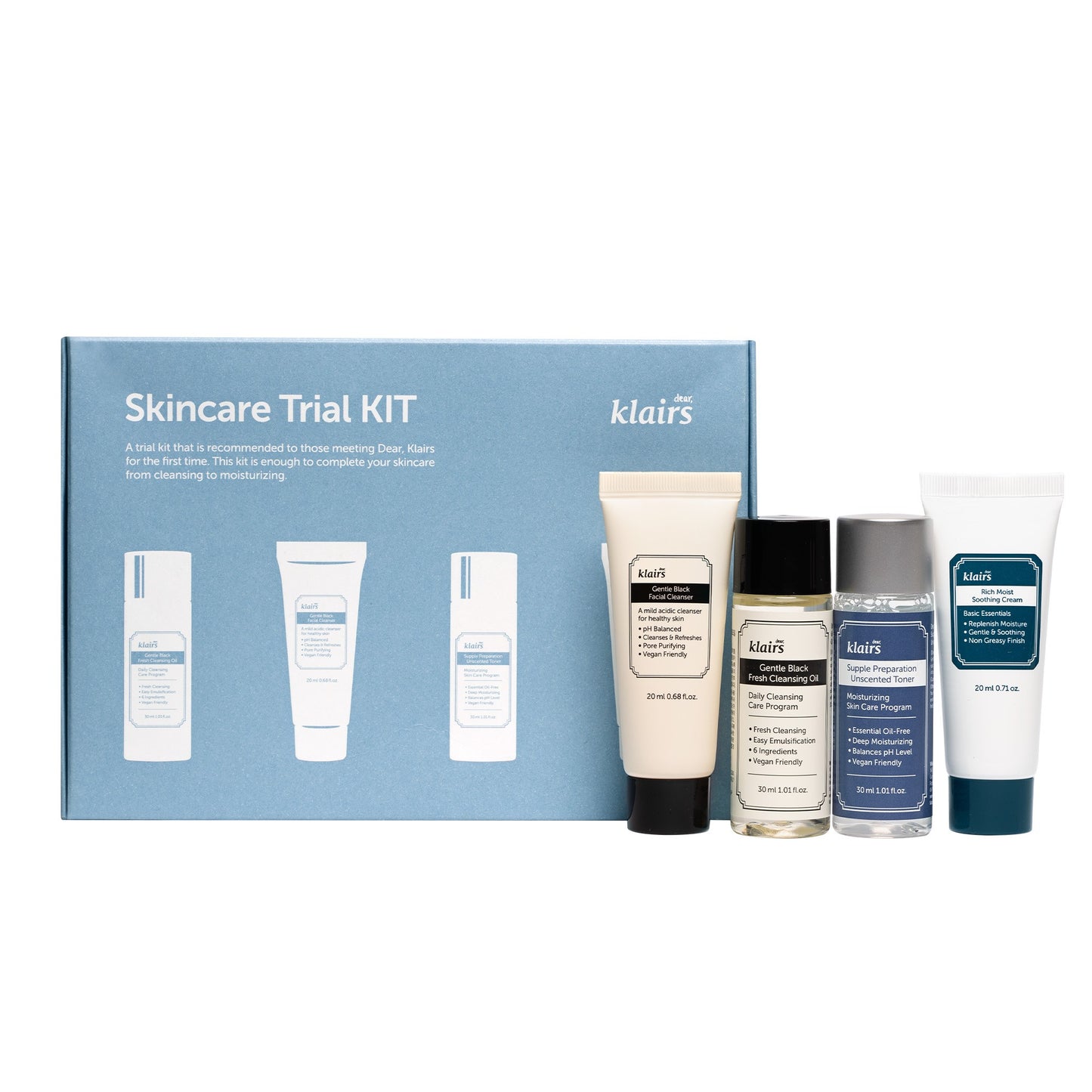 Klairs – Set da viaggio skincare (4 mini-taglie)