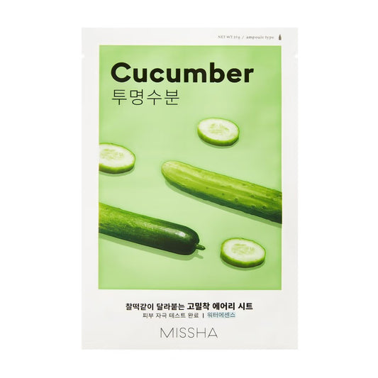 MISSHA AIRY FIT SHEET MASK CUCUMBER- Maschera viso rinfrescante al cetriolo