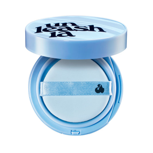 UNLEASHIA - Babe Skin Baby Blue Cushion - Fondotinta in formato cushion vegano con SPF 40 PA++ e finish semi-opaco