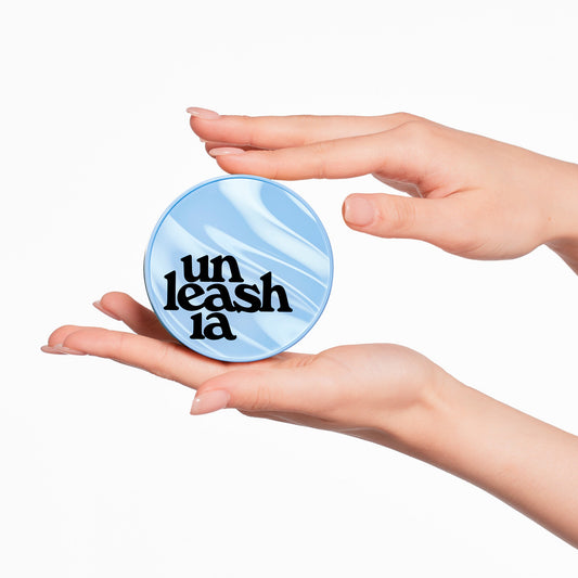 UNLEASHIA - Babe Skin Baby Blue Cushion - Fondotinta in formato cushion vegano con SPF 40 PA++ e finish semi-opaco