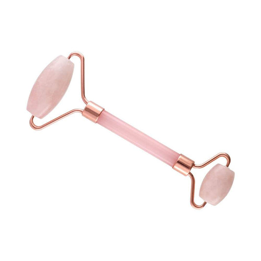 Massaggiatore con doppio rullo in quarzo rosa