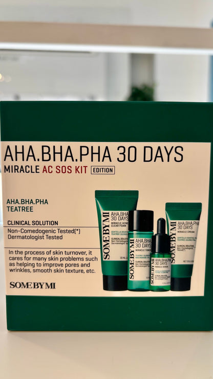 SOME BY MI AHA-BHA-PHA 30 Days Miracle AC SOS Kit – Routine viso purificante in 4 step