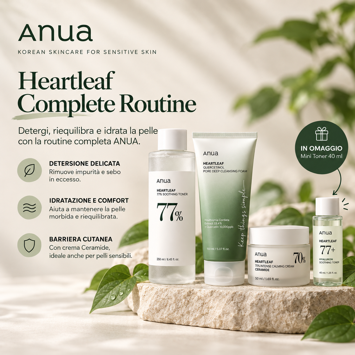 ANUA Heartleaf Complete Routine – Mini Toner in omaggio
