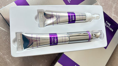 MISSHA – Time Revolution Retinol 500 Shot Galvanic Eye Duo Set – Contorno occhi al retinolo con applicatore massaggiante, 15 ml + refill 15 ml
