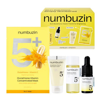 NUMBUZIN – No.5+ Glutathione Vitamin Trial Kit - Luce e luminosità