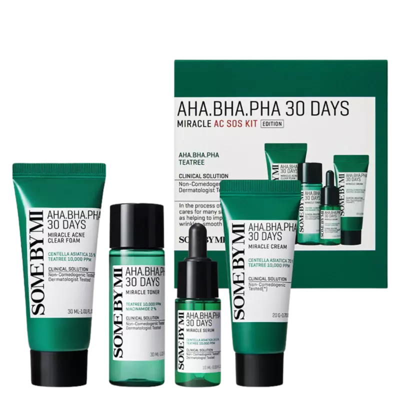 SOME BY MI AHA-BHA-PHA 30 Days Miracle AC SOS Kit – Routine viso purificante in 4 step
